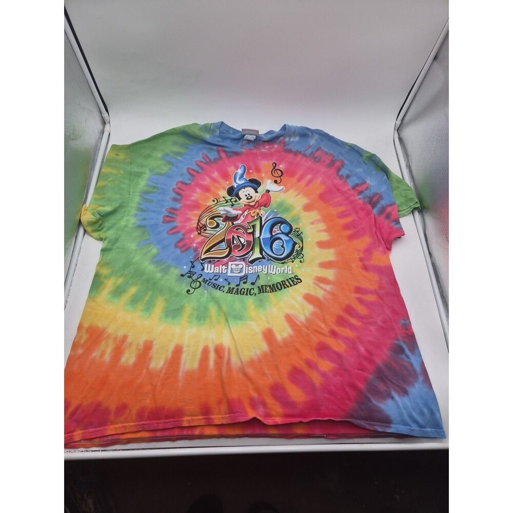 Disney Parks WDW 2016 "Music Magic Memories" Mickey Mouse T-Shirt Tie-Dye • 3XL